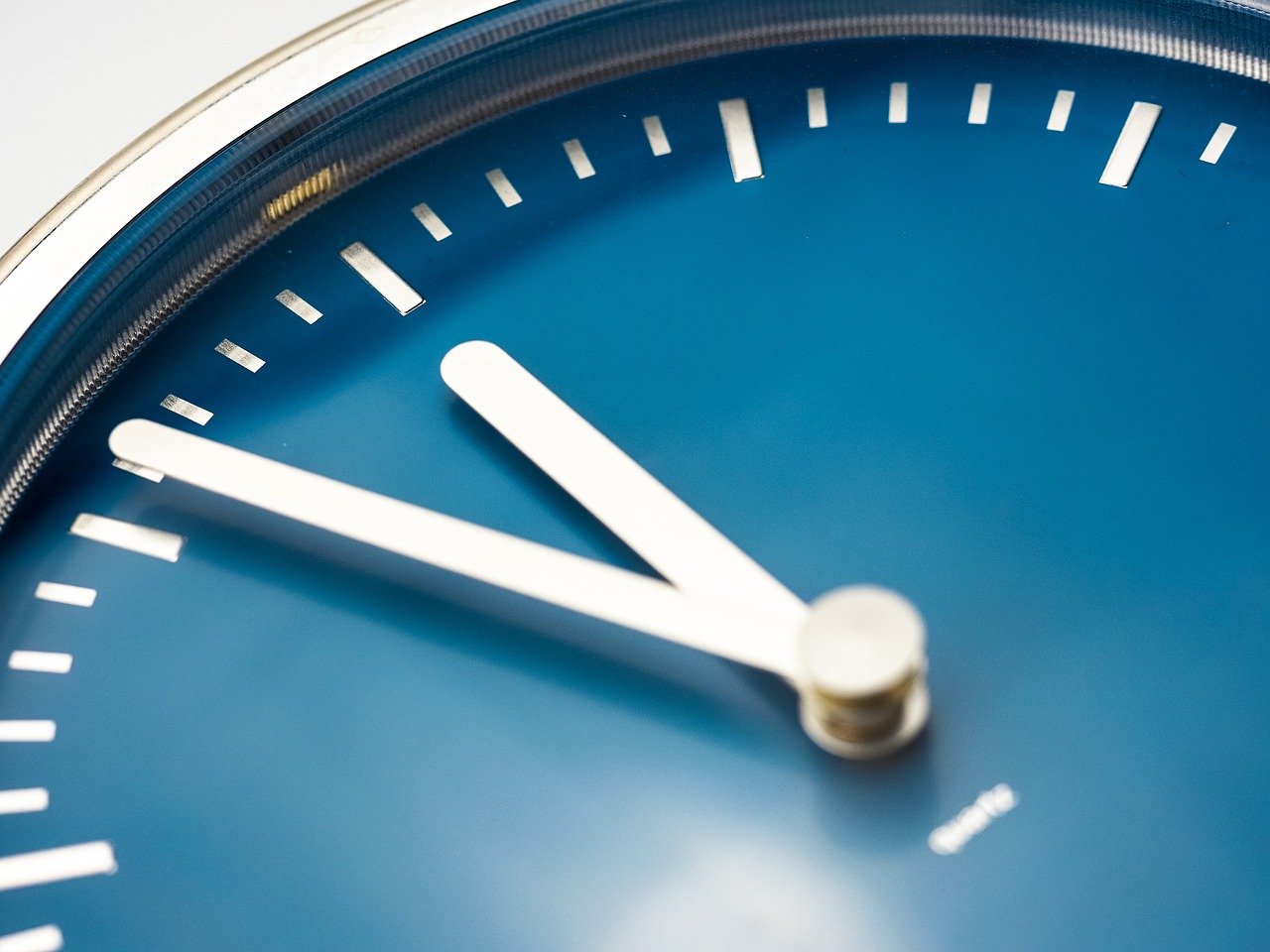 Close up image of a blue clock